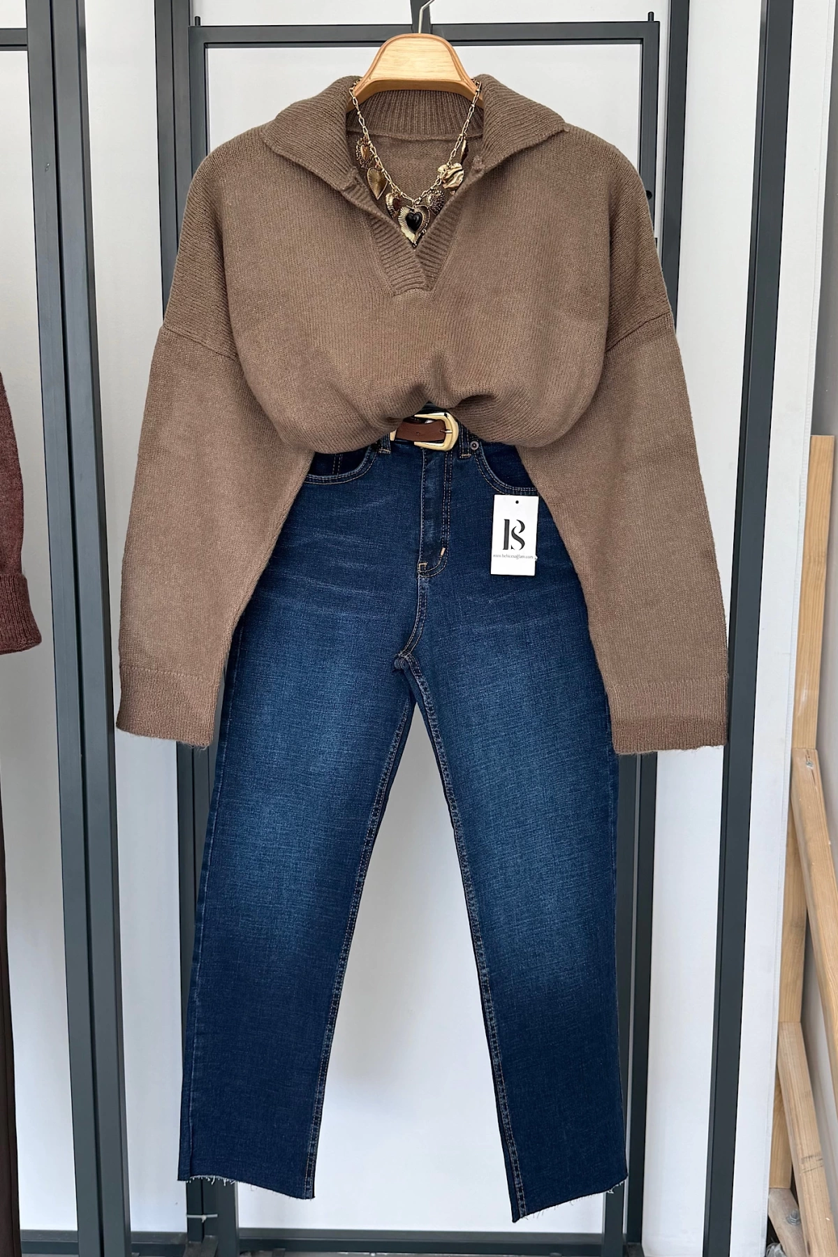 Boyfit Kesik Jean Lacivert