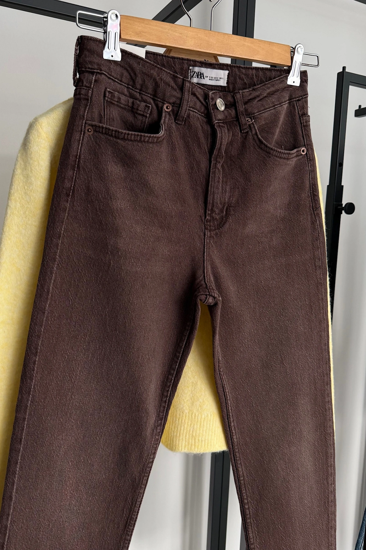 Boyfit Kesik Paça Jean Kahverengi