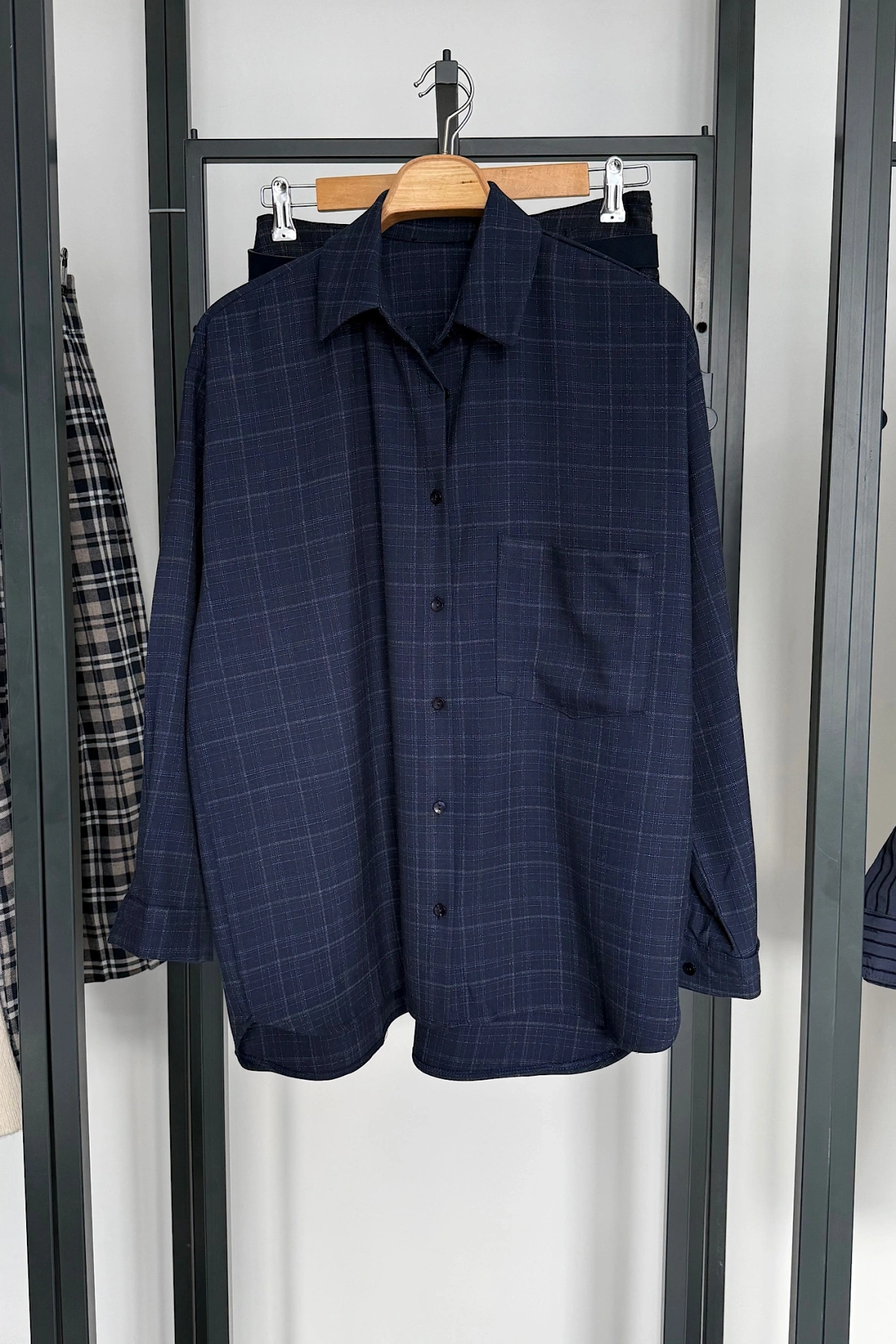 Bs Cepli Çizgili Gömlek Lacivert