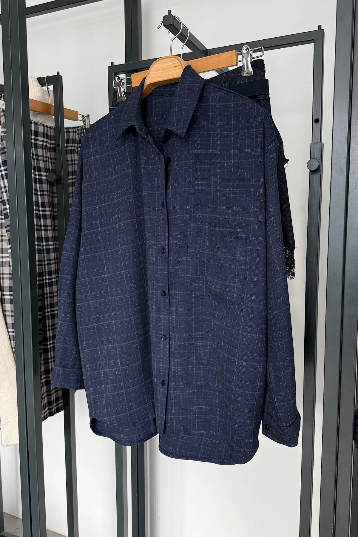 Bs Cepli Çizgili Gömlek Lacivert