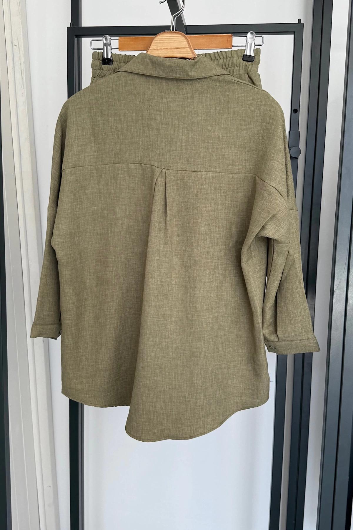 BS Collection Keten Şortlu Takım Haki