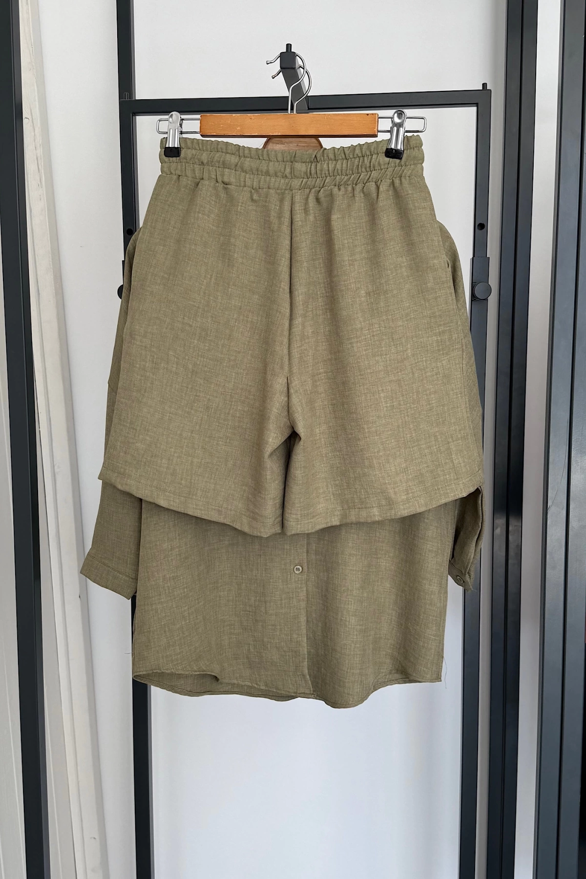 BS Collection Keten Şortlu Takım Haki