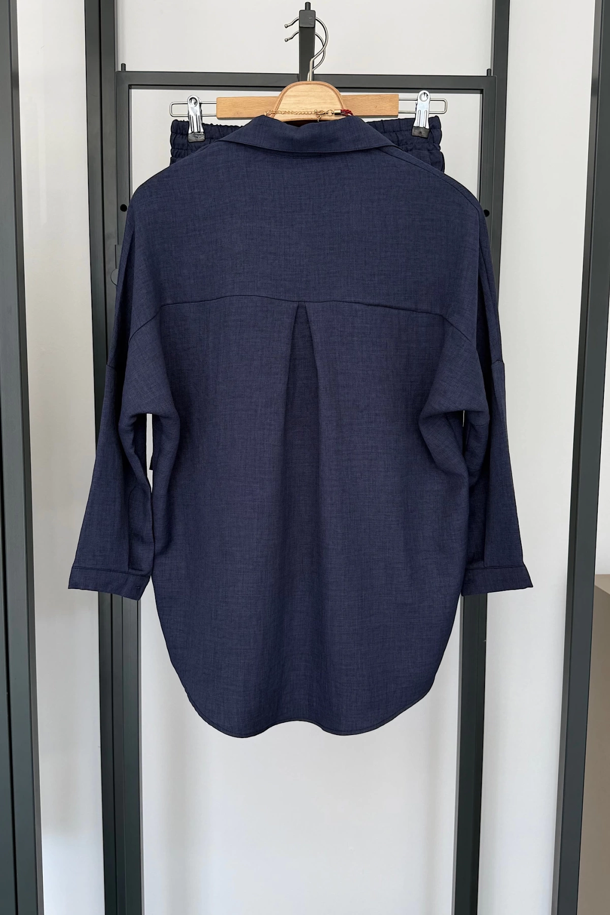 BS Collection Keten Şortlu Takım Lacivert