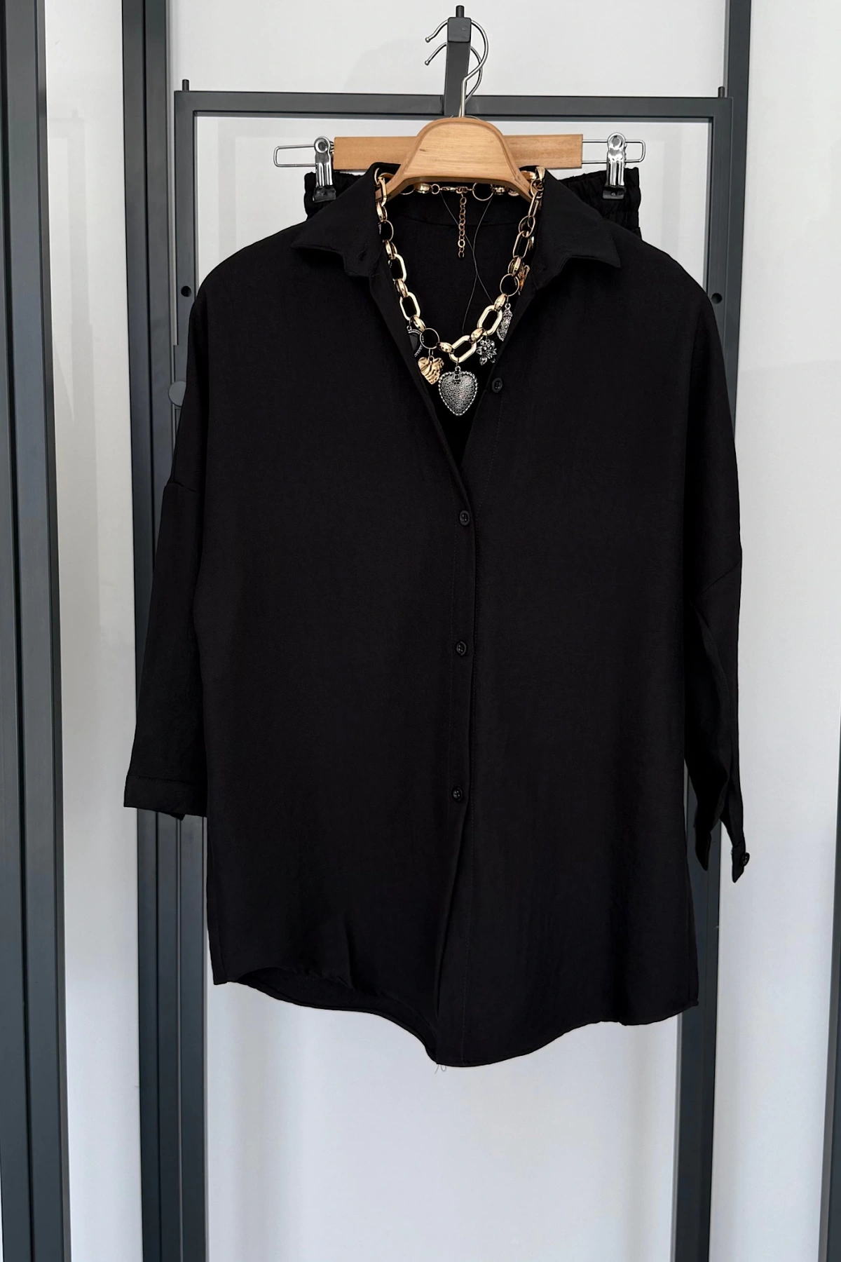 BS Collection Keten Şortlu Takım Siyah