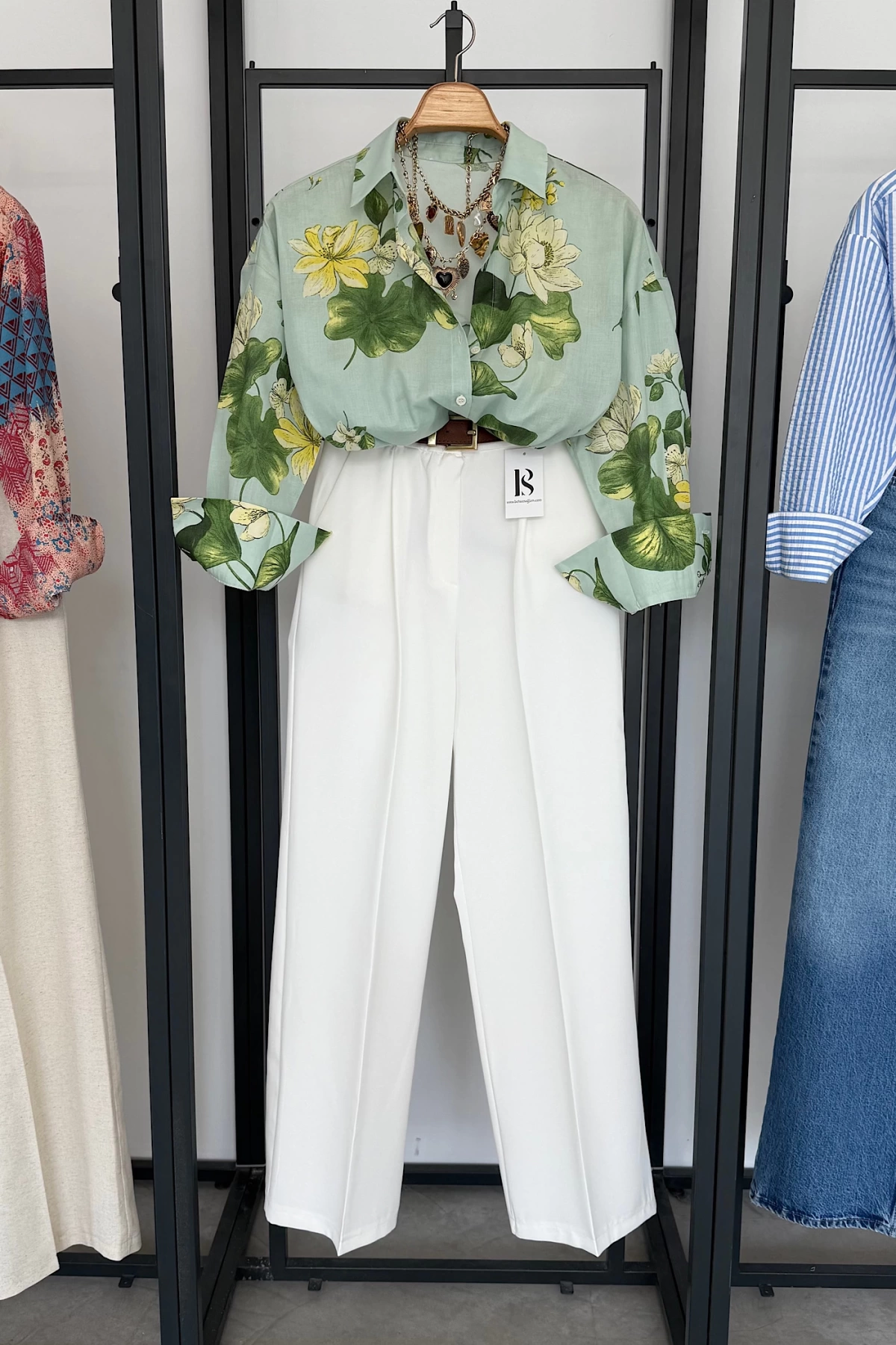 Bs Collection Palazzo Pantolon Beyaz