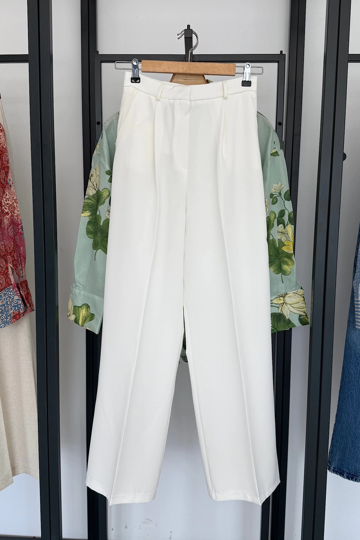 Bs Collection Palazzo Pantolon Beyaz