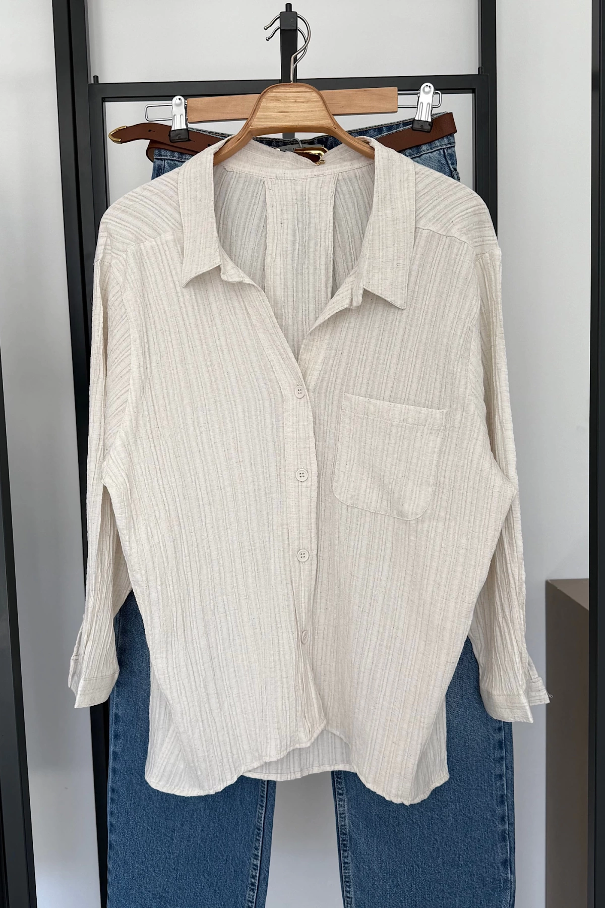 Bs Collection Salaş Dokuma Gömlek Taş