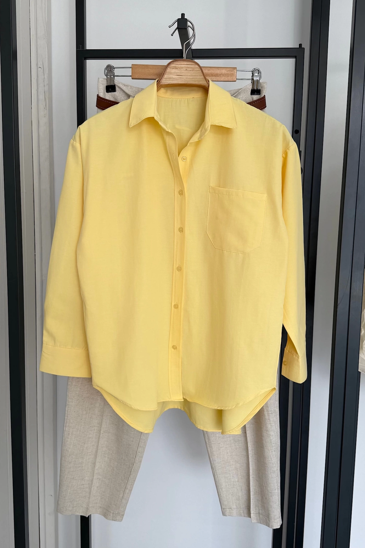 Bs Collection Tek Cep Gömlek Sarı