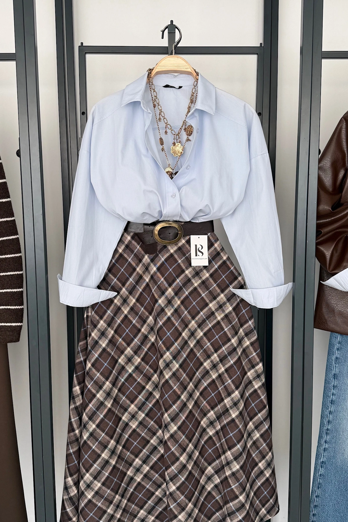 Bs Oversize Poplin Gömlek Bebe Mavi
