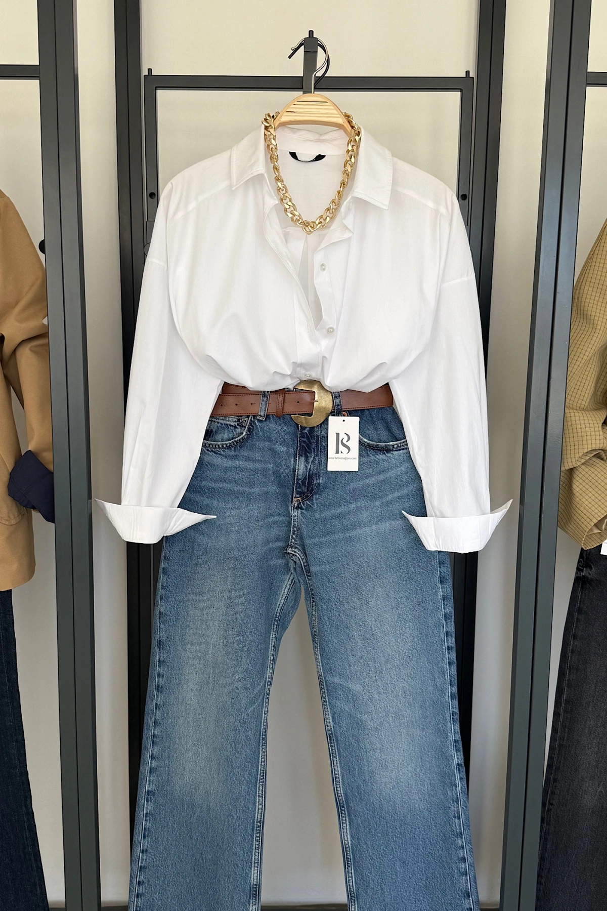 Bs Oversize Poplin Gömlek Beyaz
