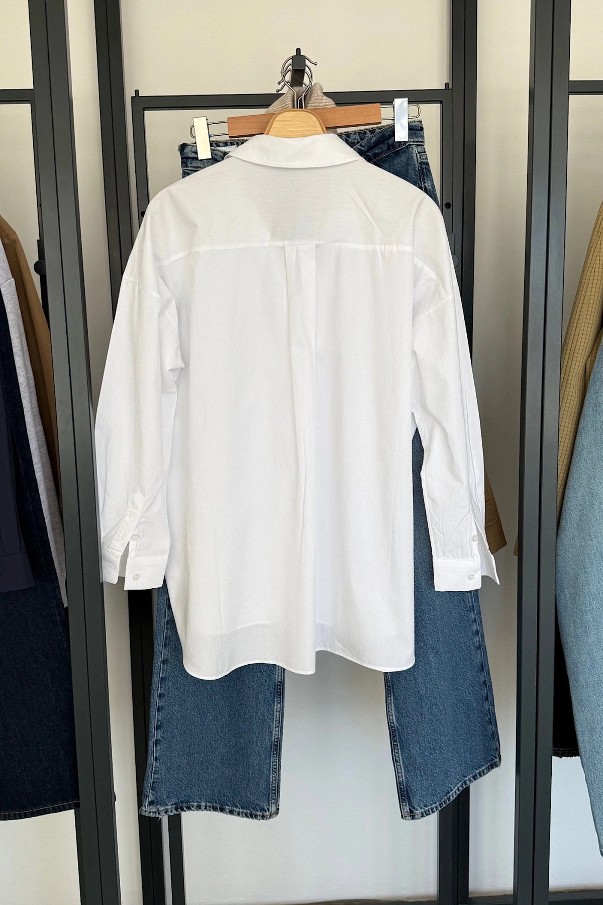 Bs Oversize Poplin Gömlek Beyaz