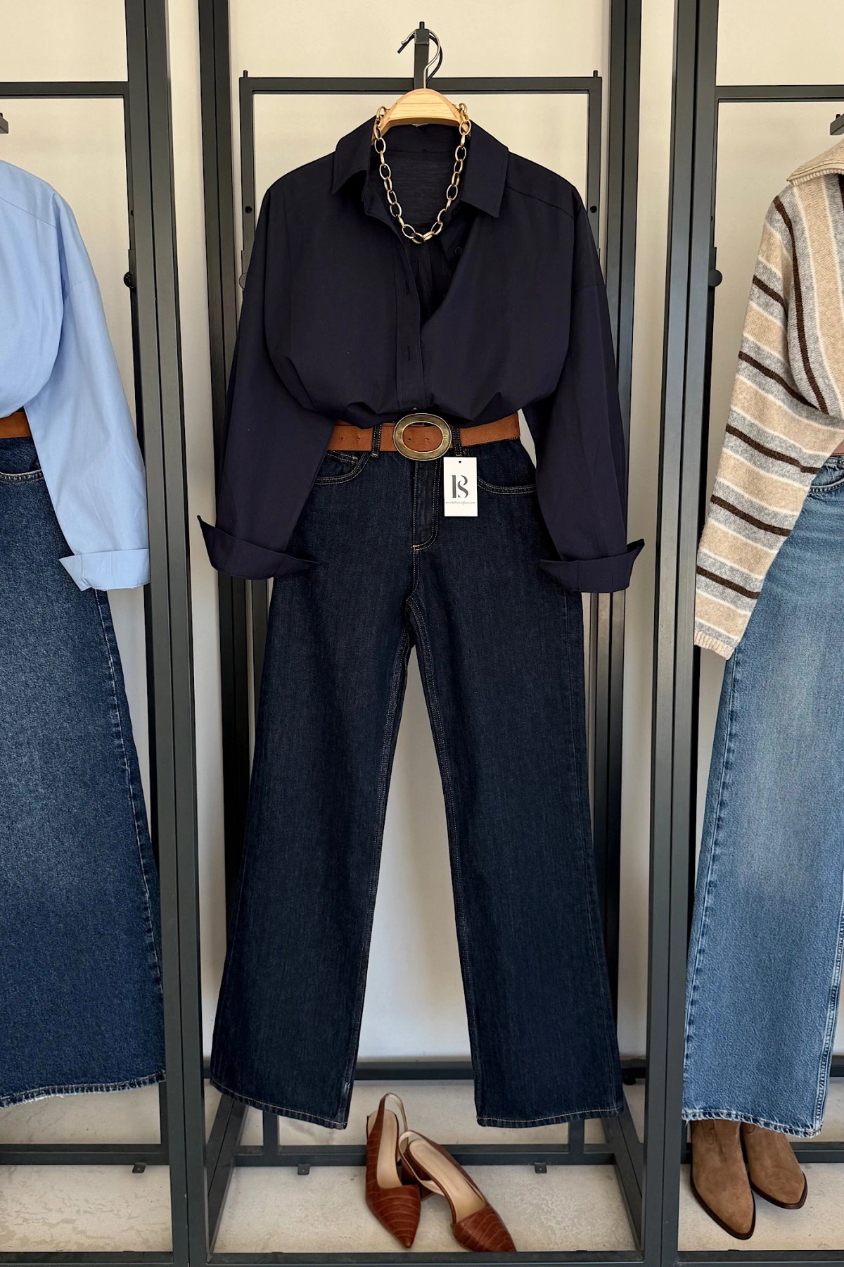 Bs Oversize Poplin Gömlek Lacivert