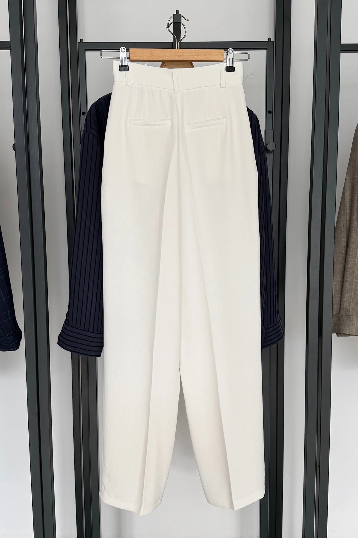 Bs Pile Detay Pantolon Beyaz