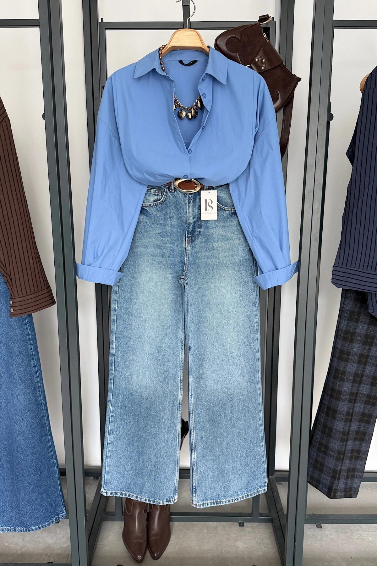 Bs Wide Leg Jean Açık Mavi