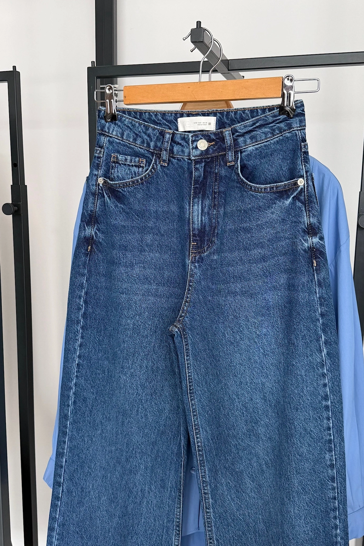 Bs Wide Leg Jean Koyu Mavi