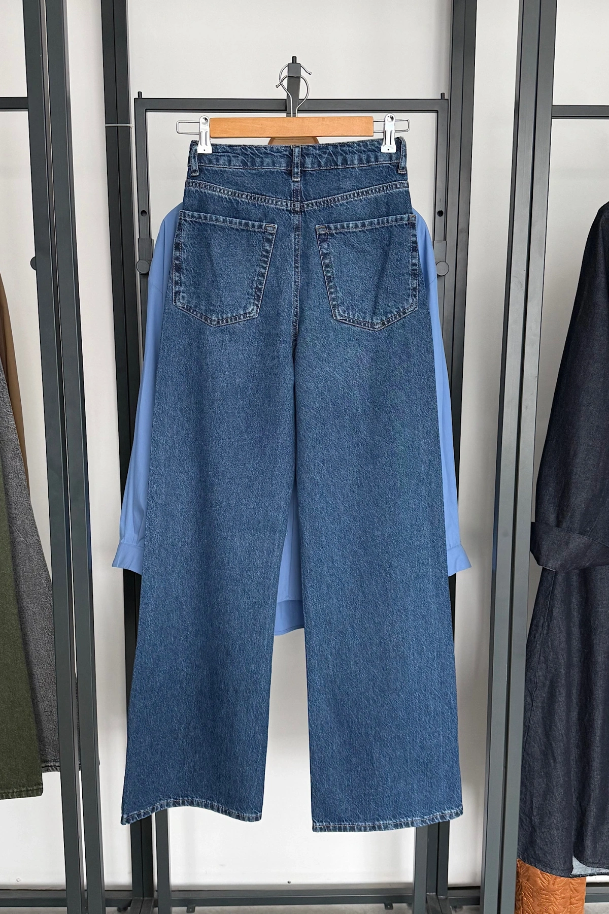 Bs Wide Leg Jean Koyu Mavi