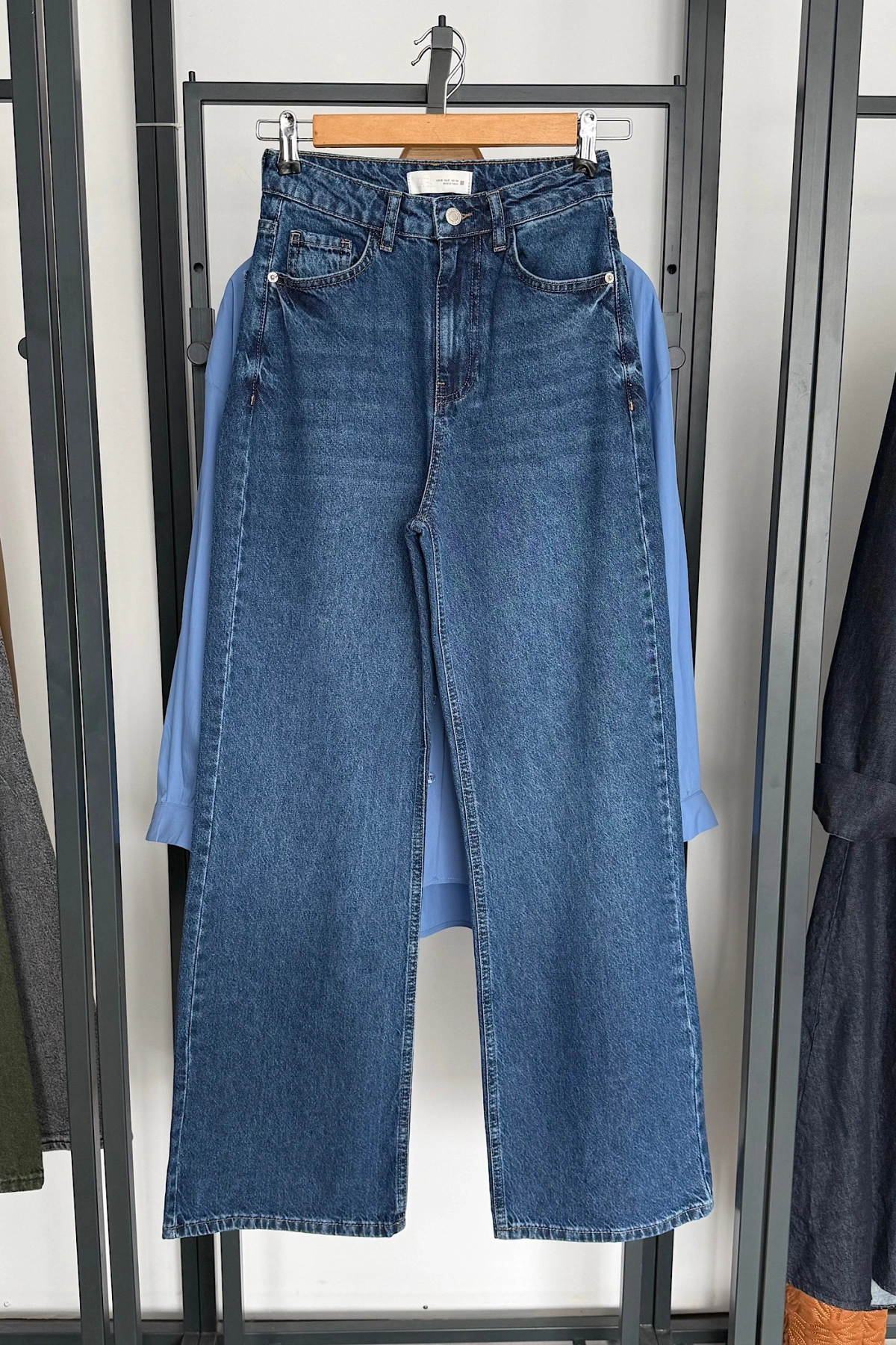 Bs Wide Leg Jean Koyu Mavi