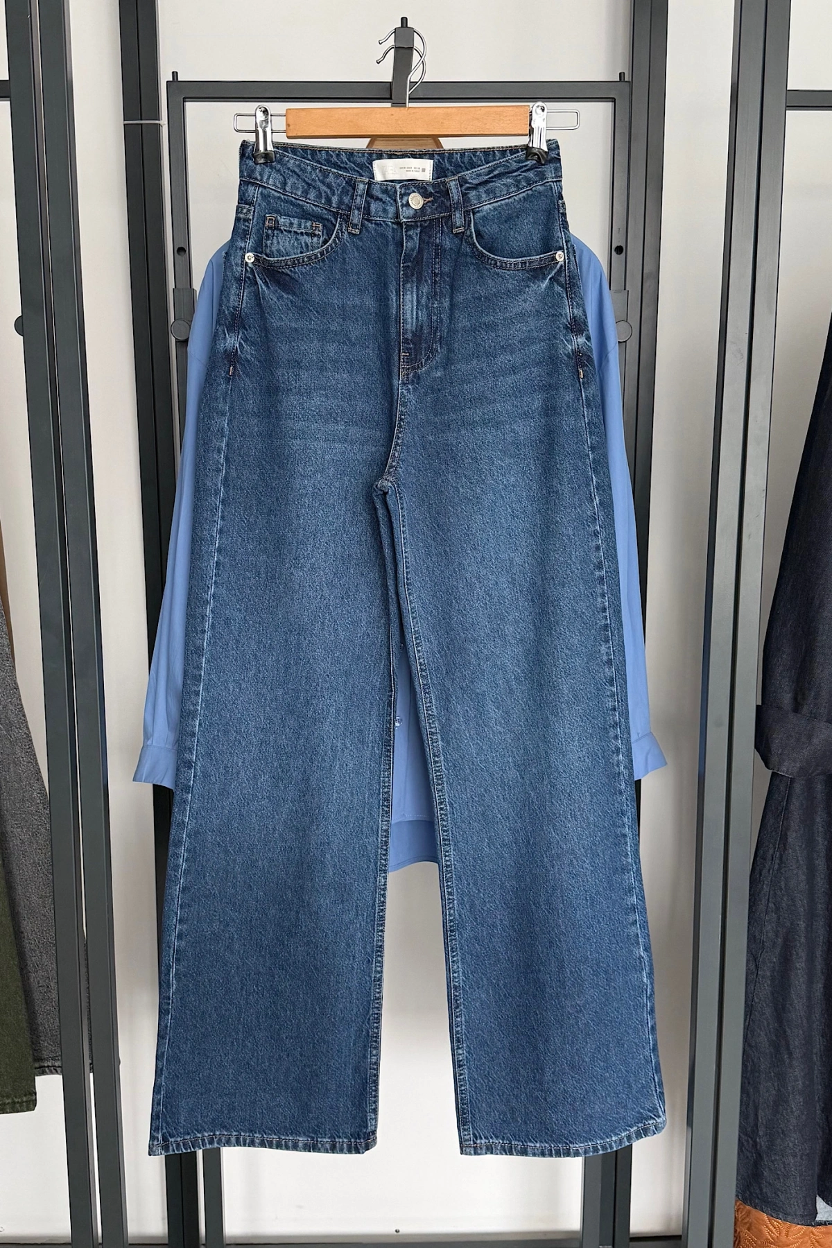 Bs Wide Leg Jean Koyu Mavi