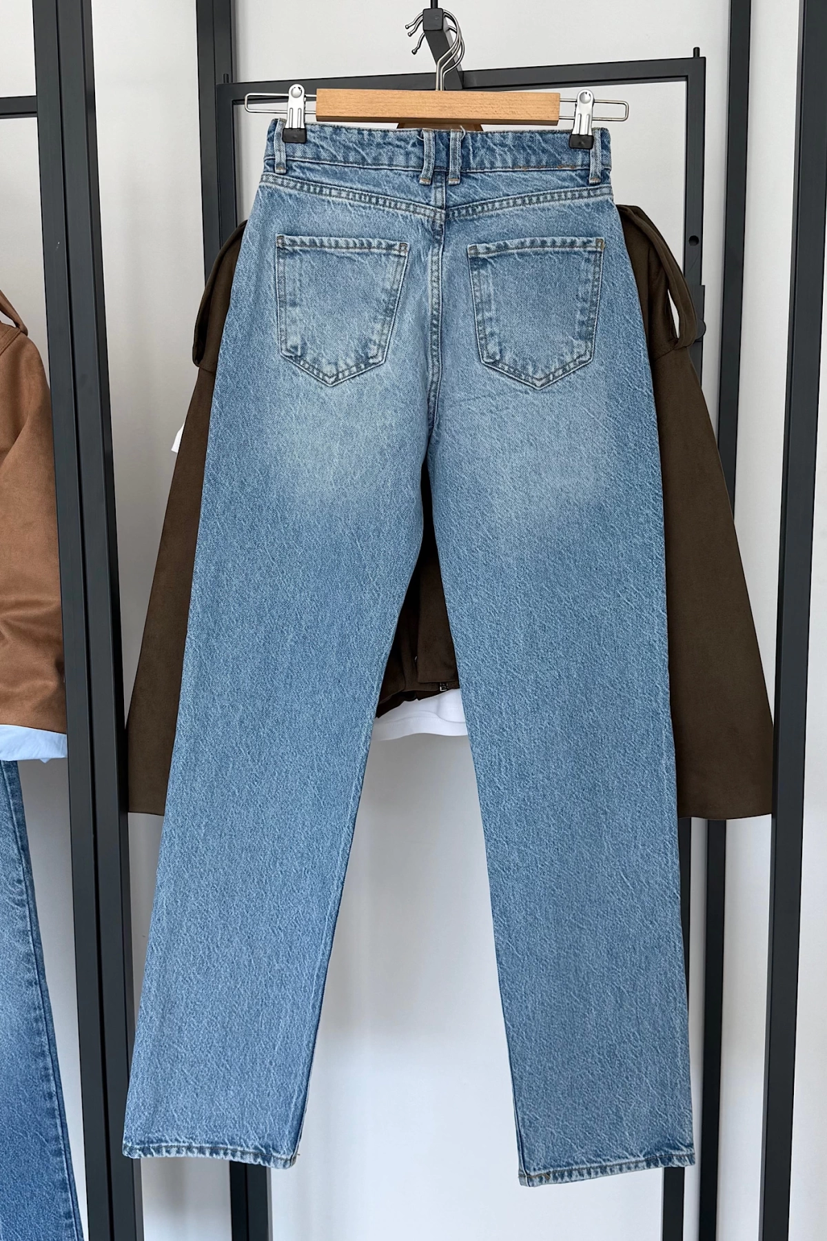 Bs1975 Straight Yüksek Bel Jean Mavi