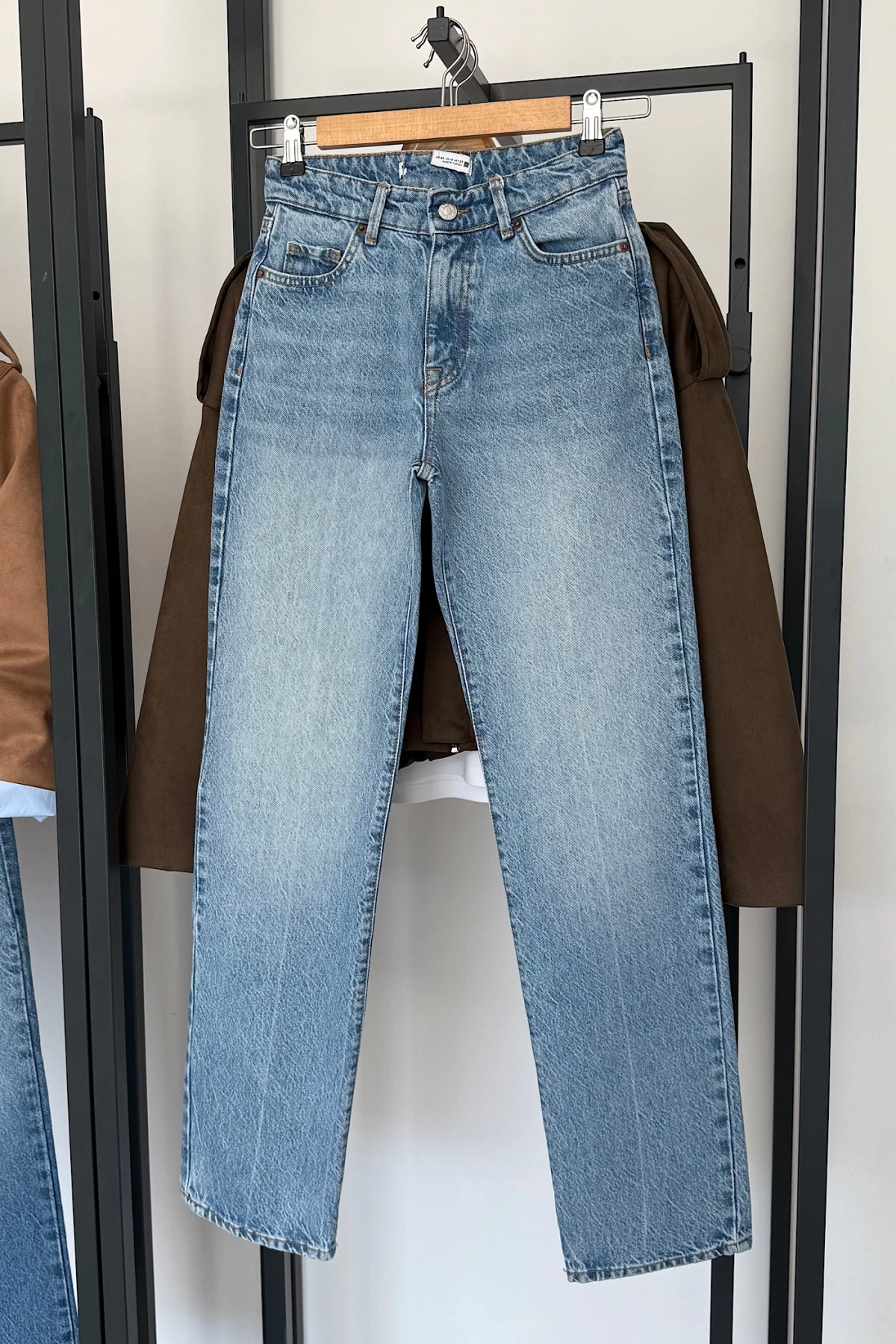 Bs1975 Straight Yüksek Bel Jean Mavi
