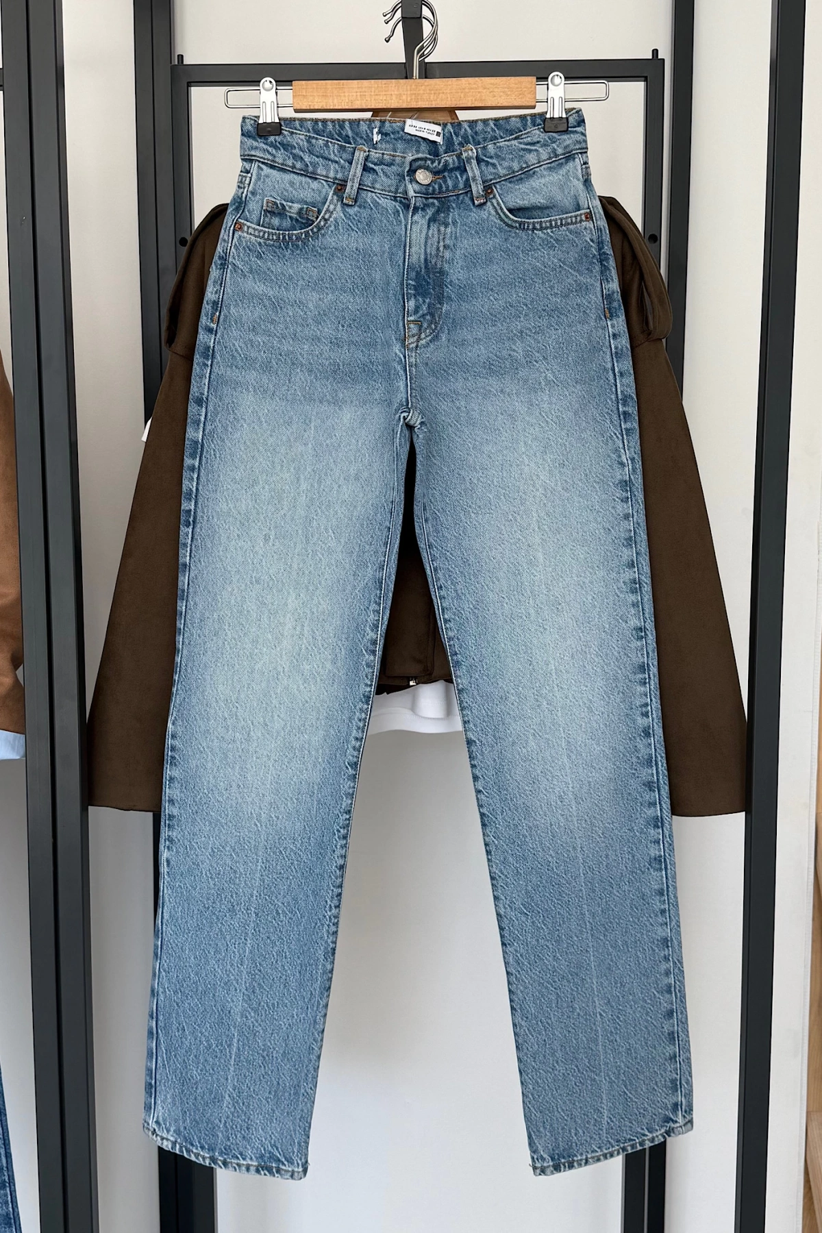 Bs1975 Straight Yüksek Bel Jean Mavi