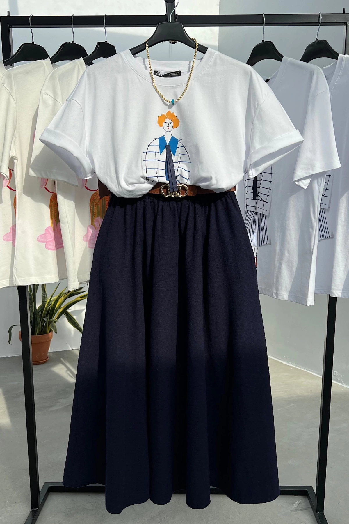 Pocket Linen Skirt