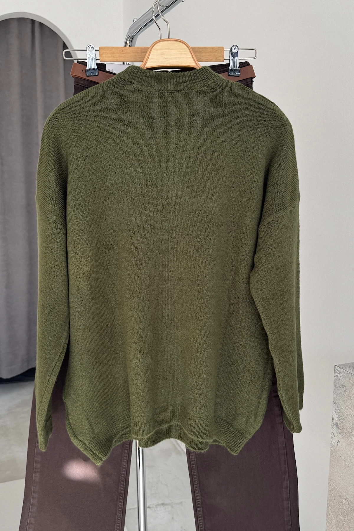 Crew Neck Sweater Haki