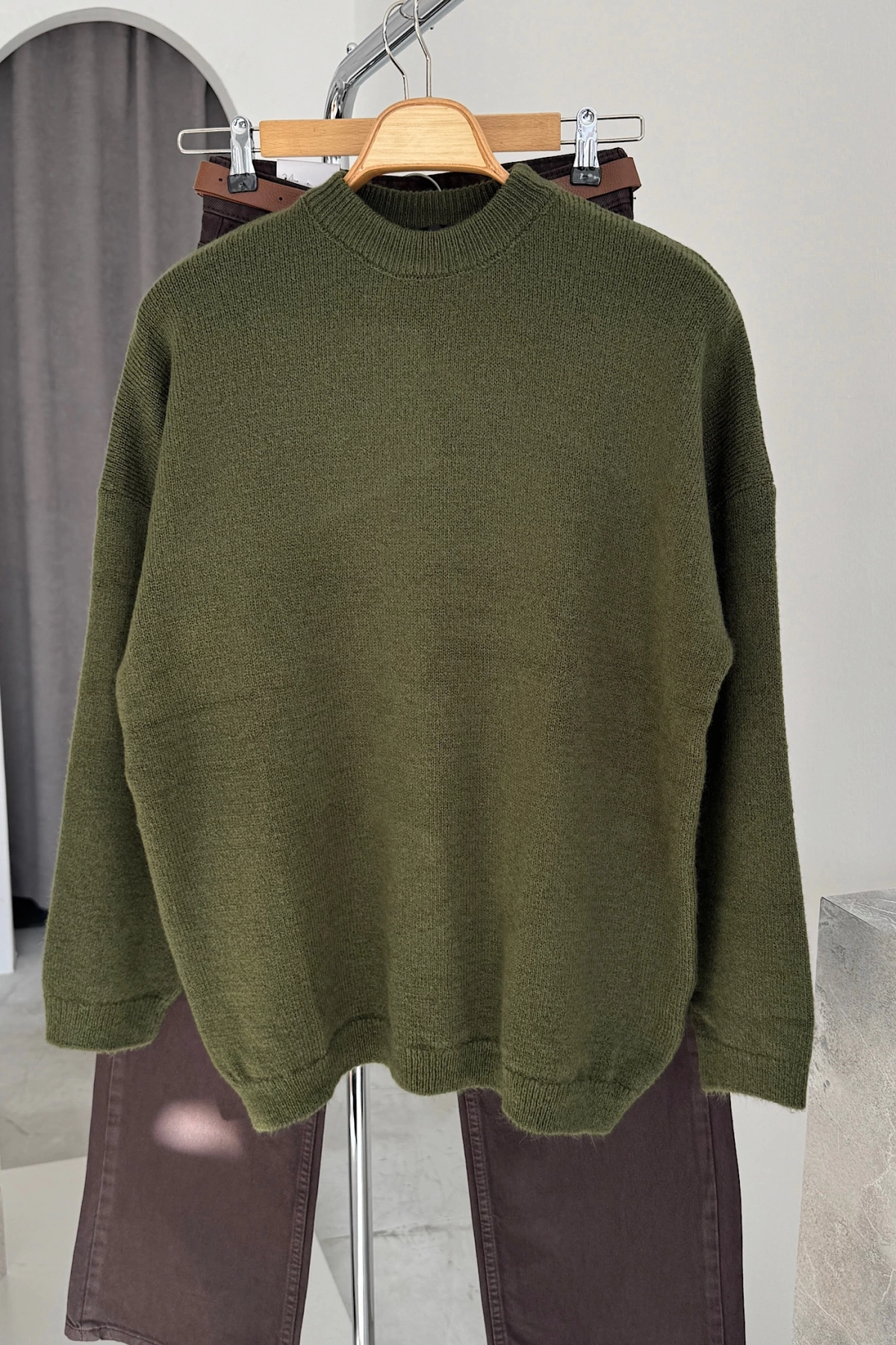 Crew Neck Sweater Haki