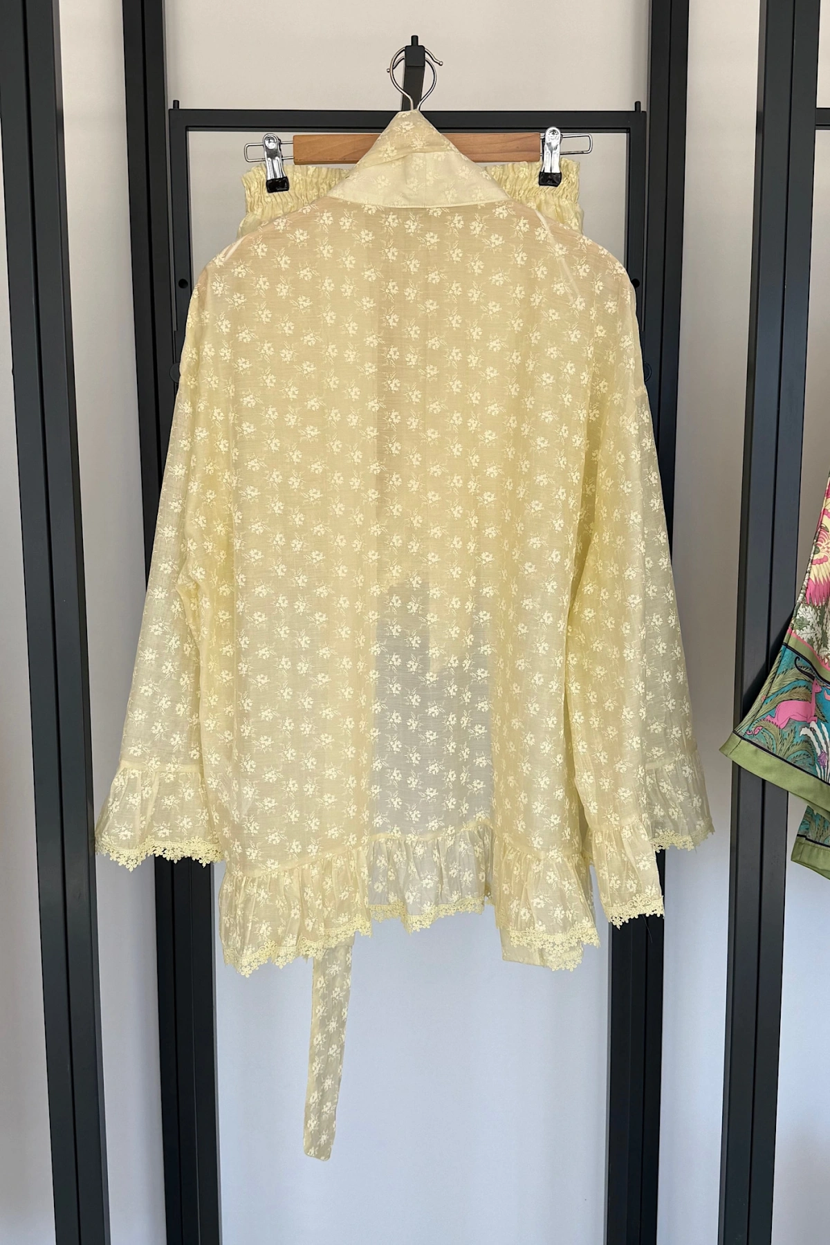Premium Dantel Dokulu Kimono Şort Takım