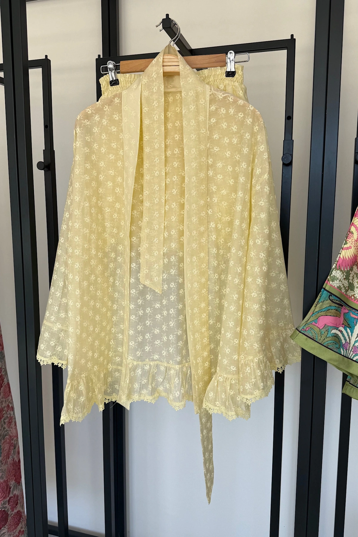 Premium Dantel Dokulu Kimono Şort Takım