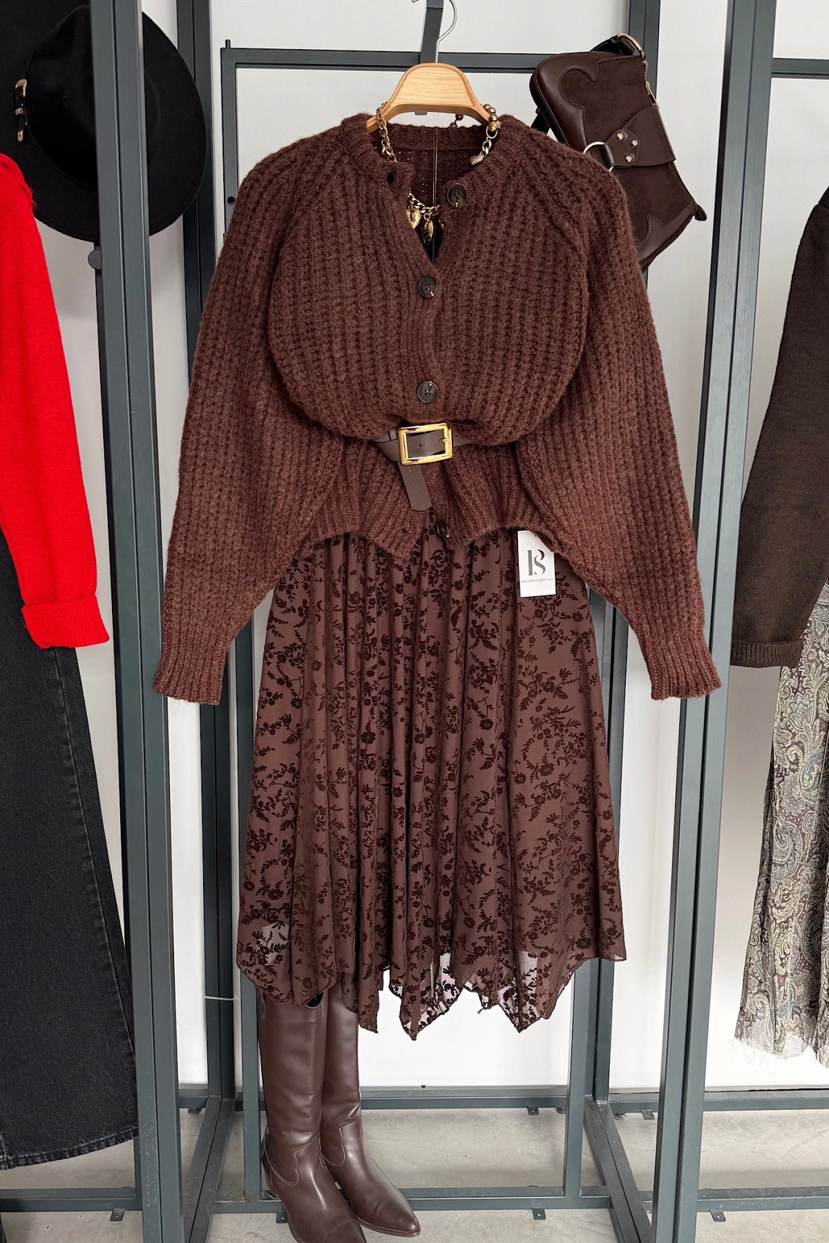 Dantel Etek Kahverengi