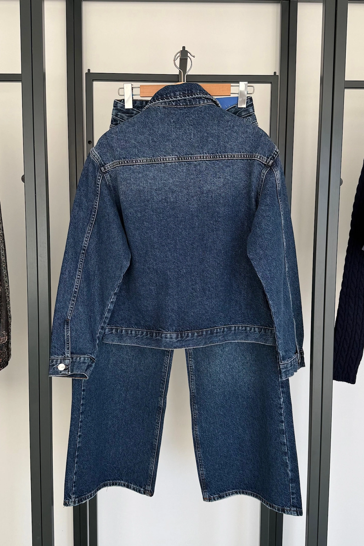 Denim Çift Cepli Kot Ceket Mavi
