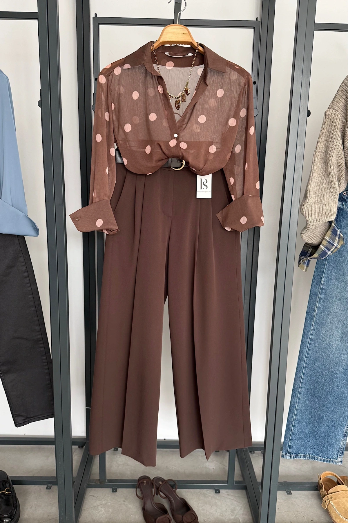 Desenli Yoryo Gömlek Kahverengi