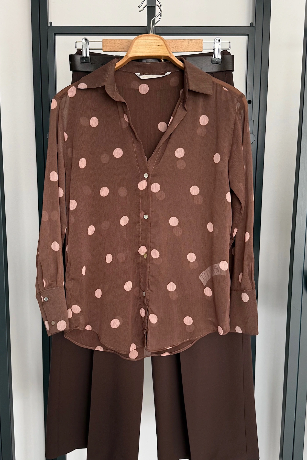 Desenli Yoryo Gömlek Kahverengi