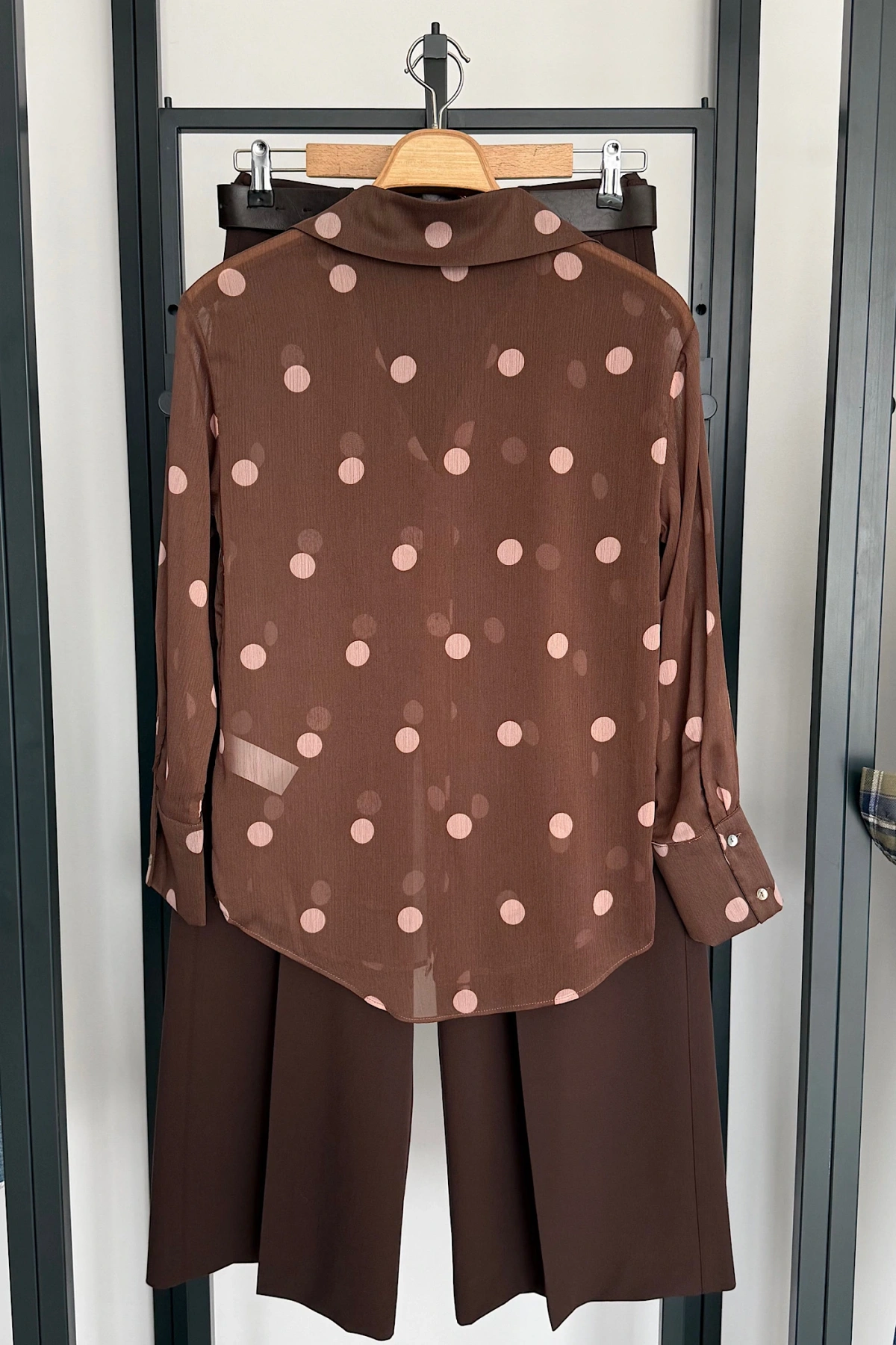 Desenli Yoryo Gömlek Kahverengi