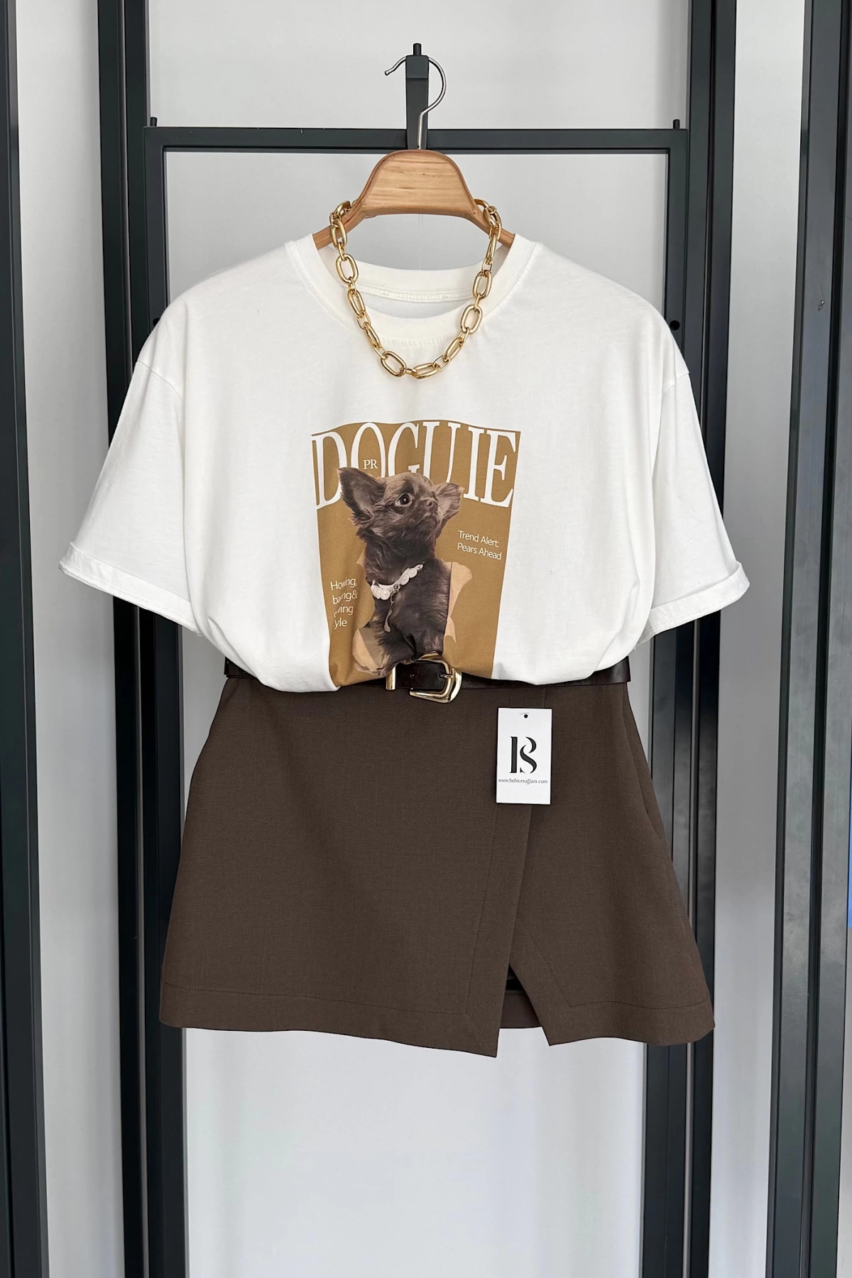 Doguıe Baskılı T-Shirt Krem