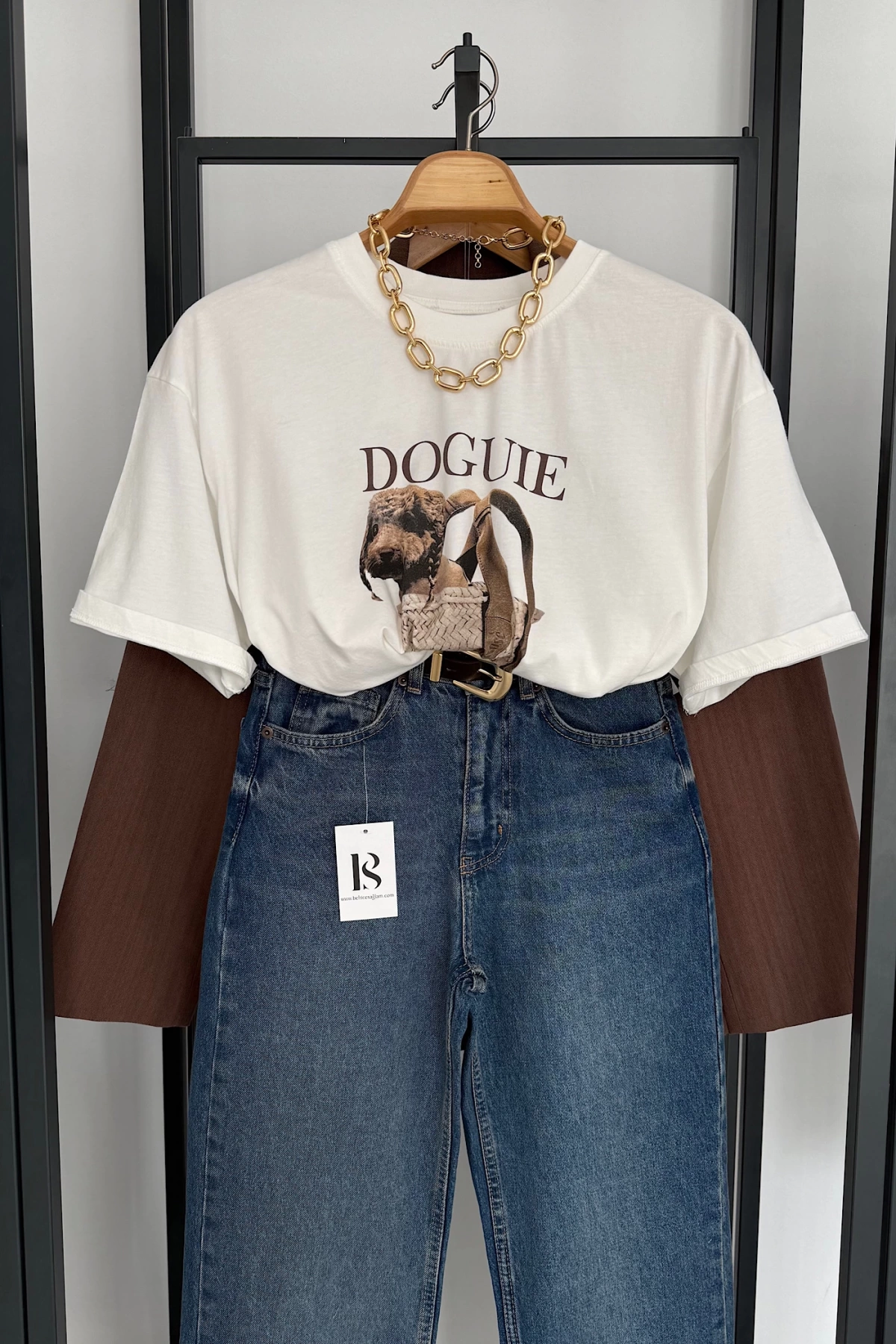 Doguıe Baskılı T-Shirt Krem