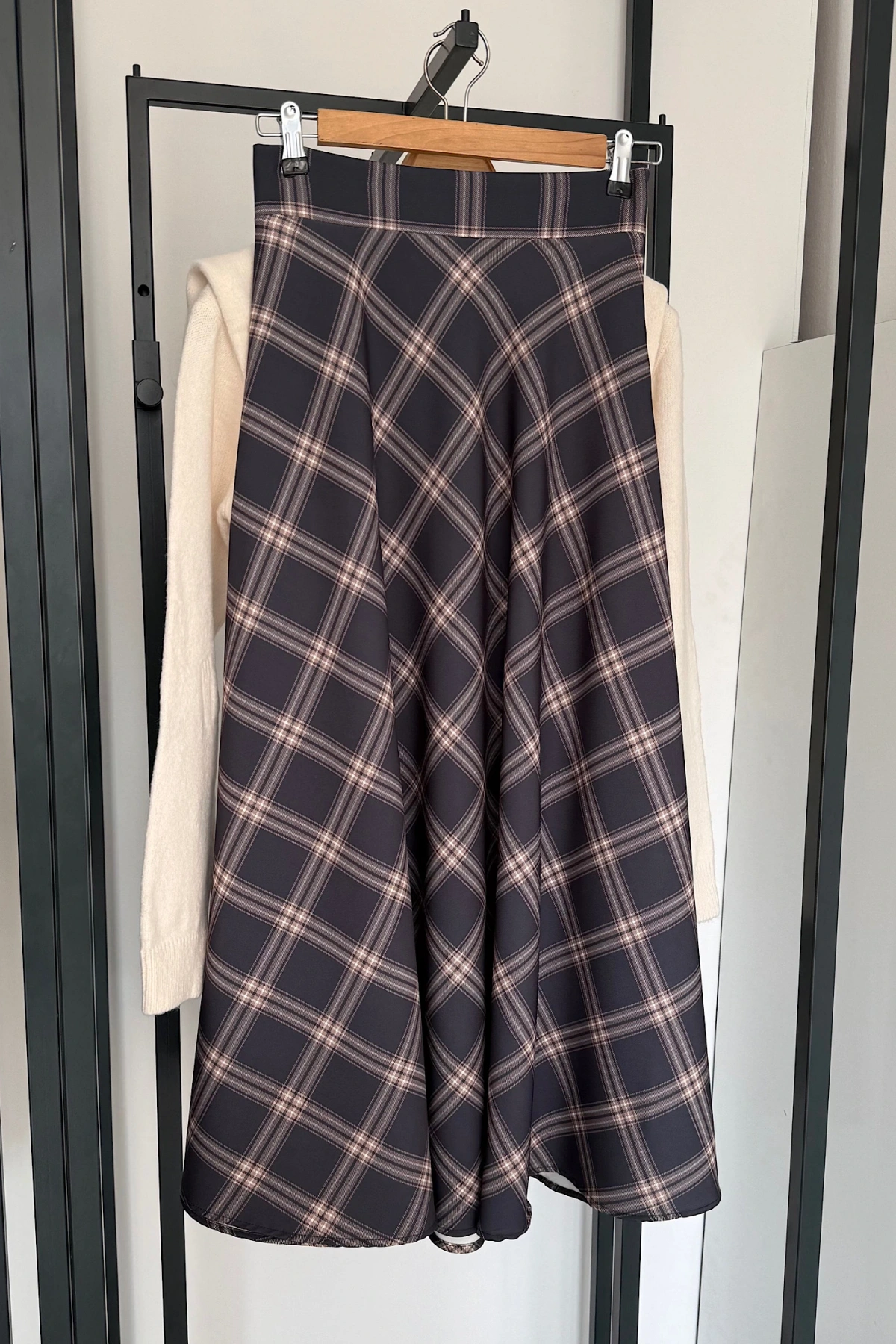 Ekose Etek Füme-Bej