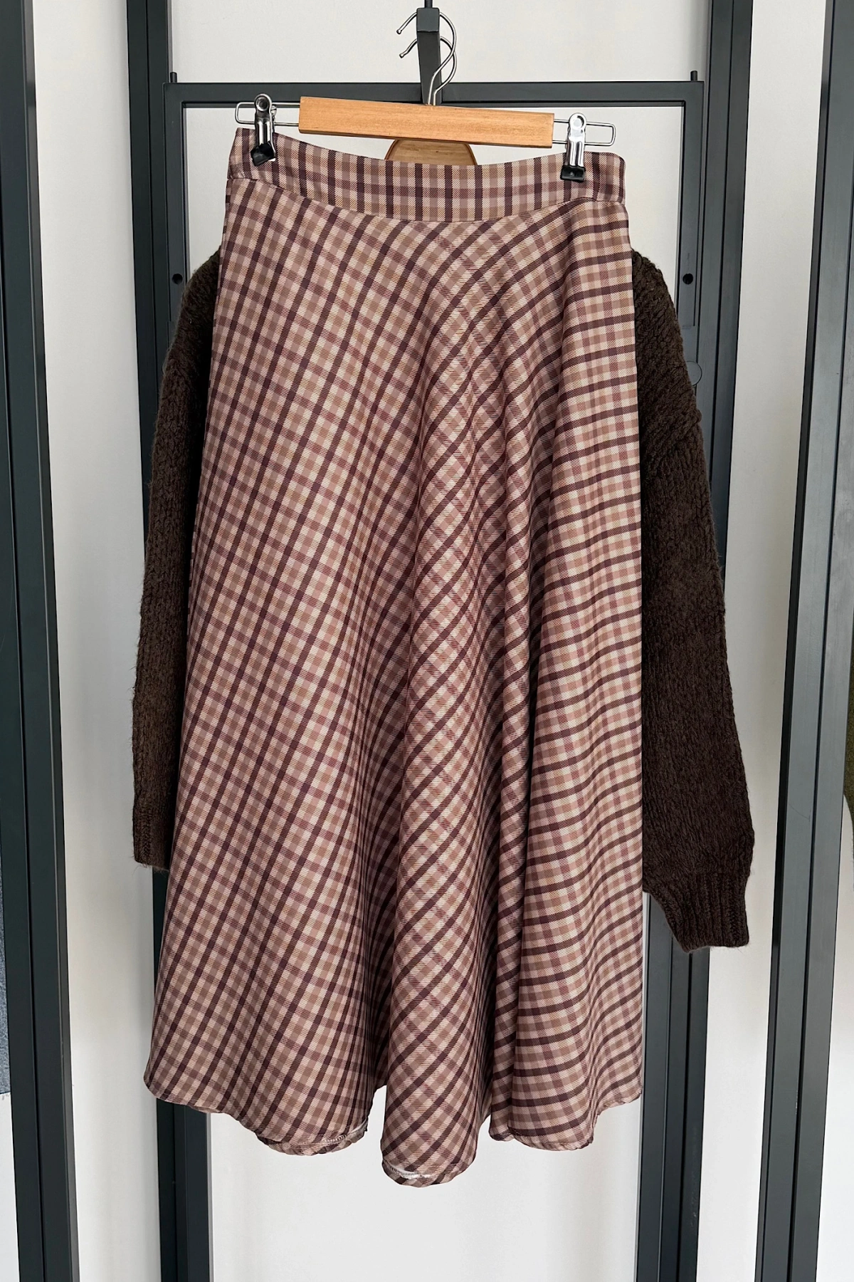 Ekose Etek Kahverengi