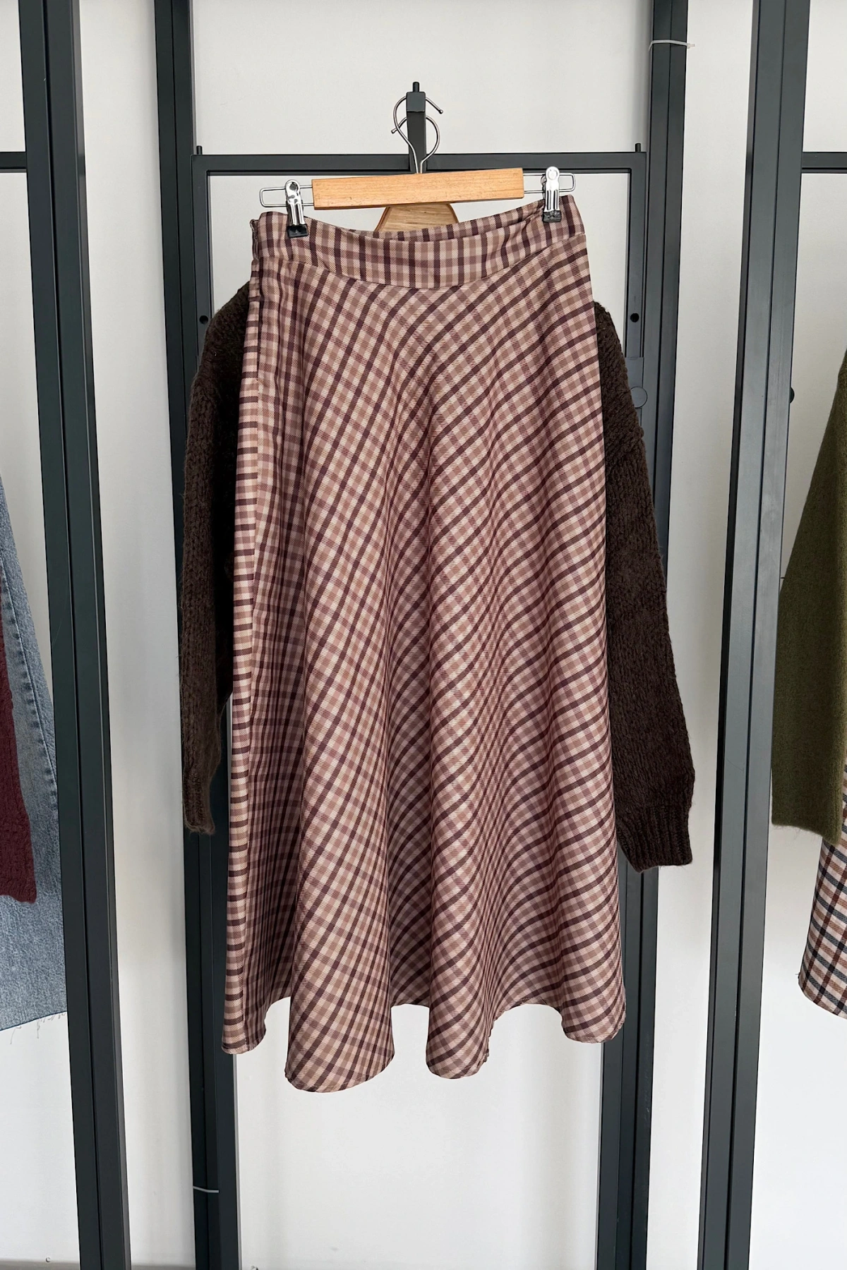 Ekose Etek Kahverengi