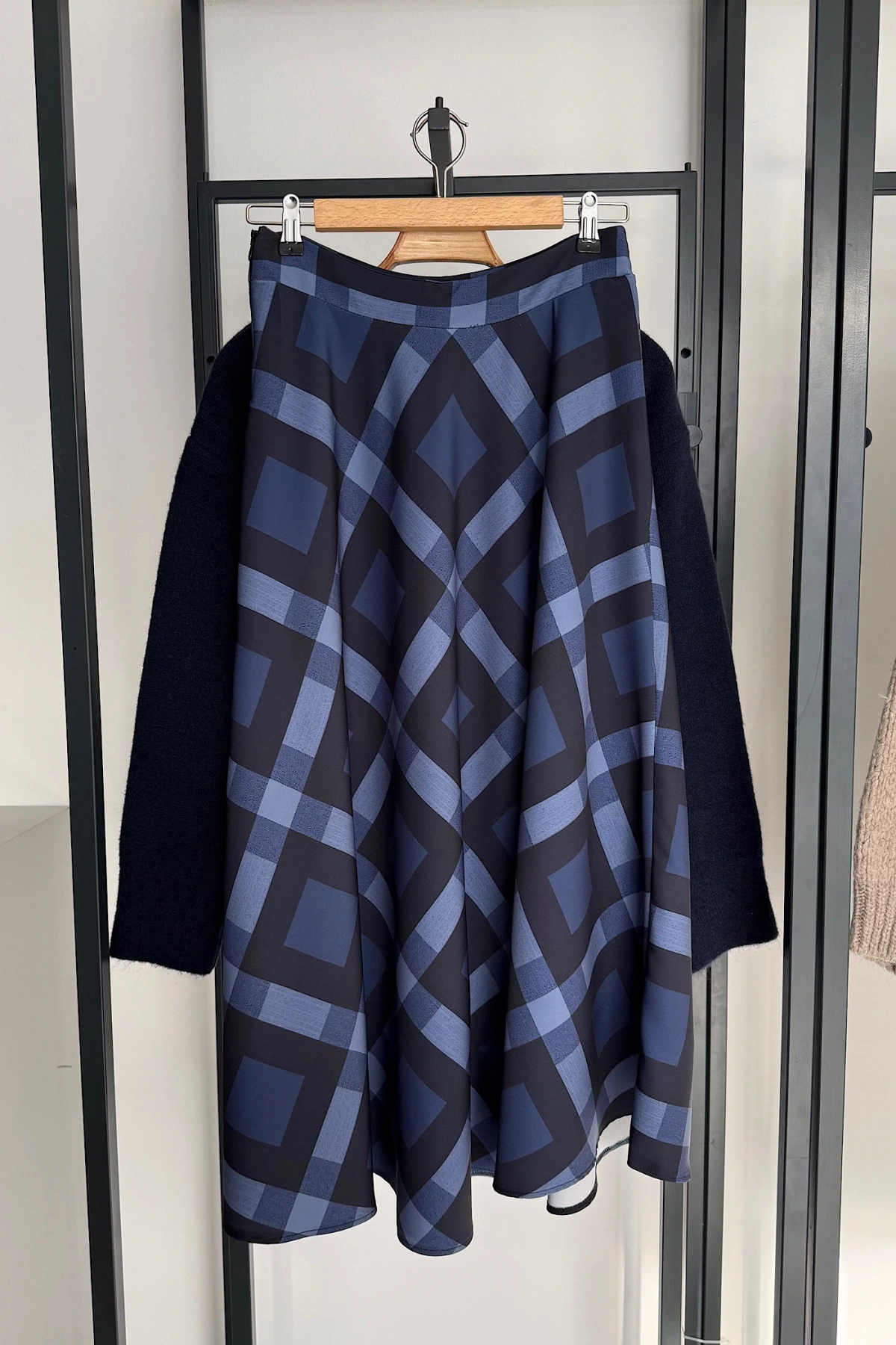 Ekose Etek Lacivert-Mavi