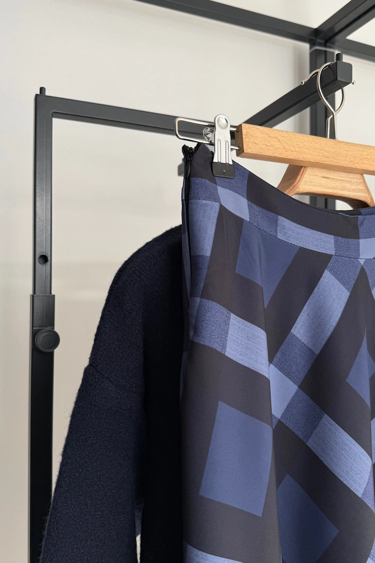 Ekose Etek Lacivert-Mavi