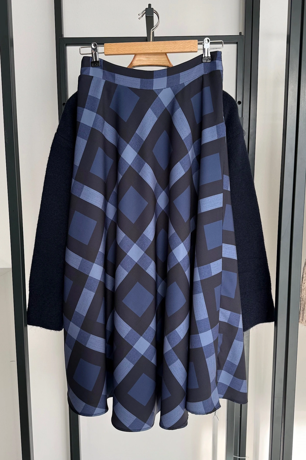 Ekose Etek Lacivert-Mavi