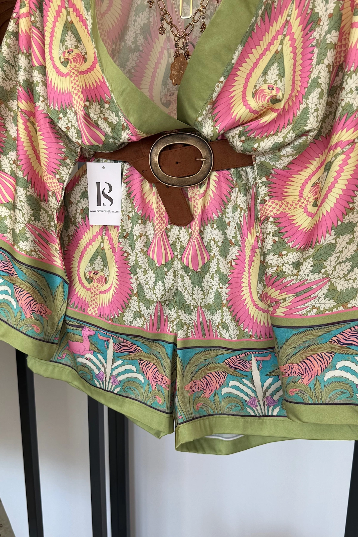 Etnik Desen Kimono Şortlu Takım