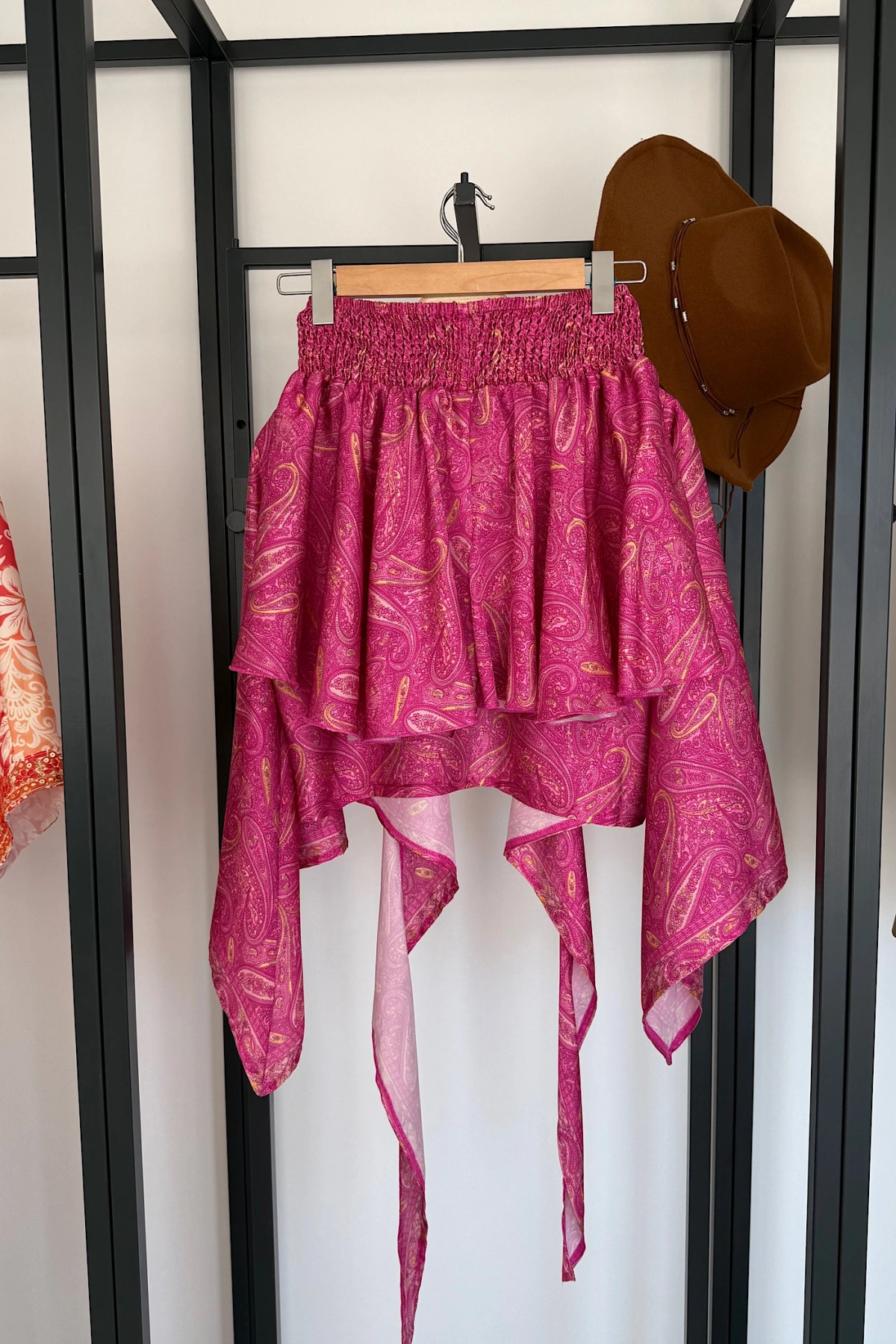 Etnik Desen Şortlu Bluz Takım Pembe