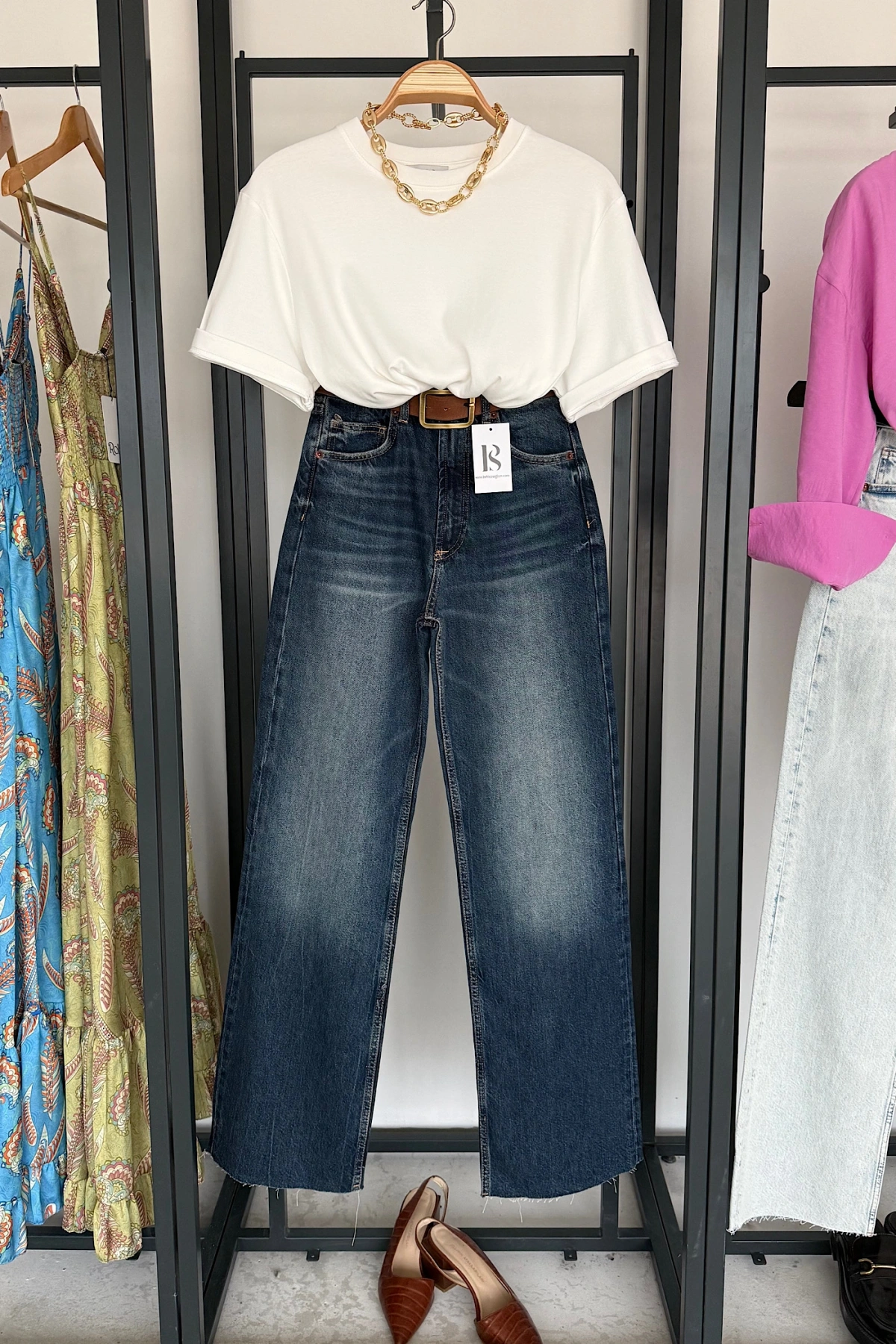 Full Length Wide Leg Jean Lacivert