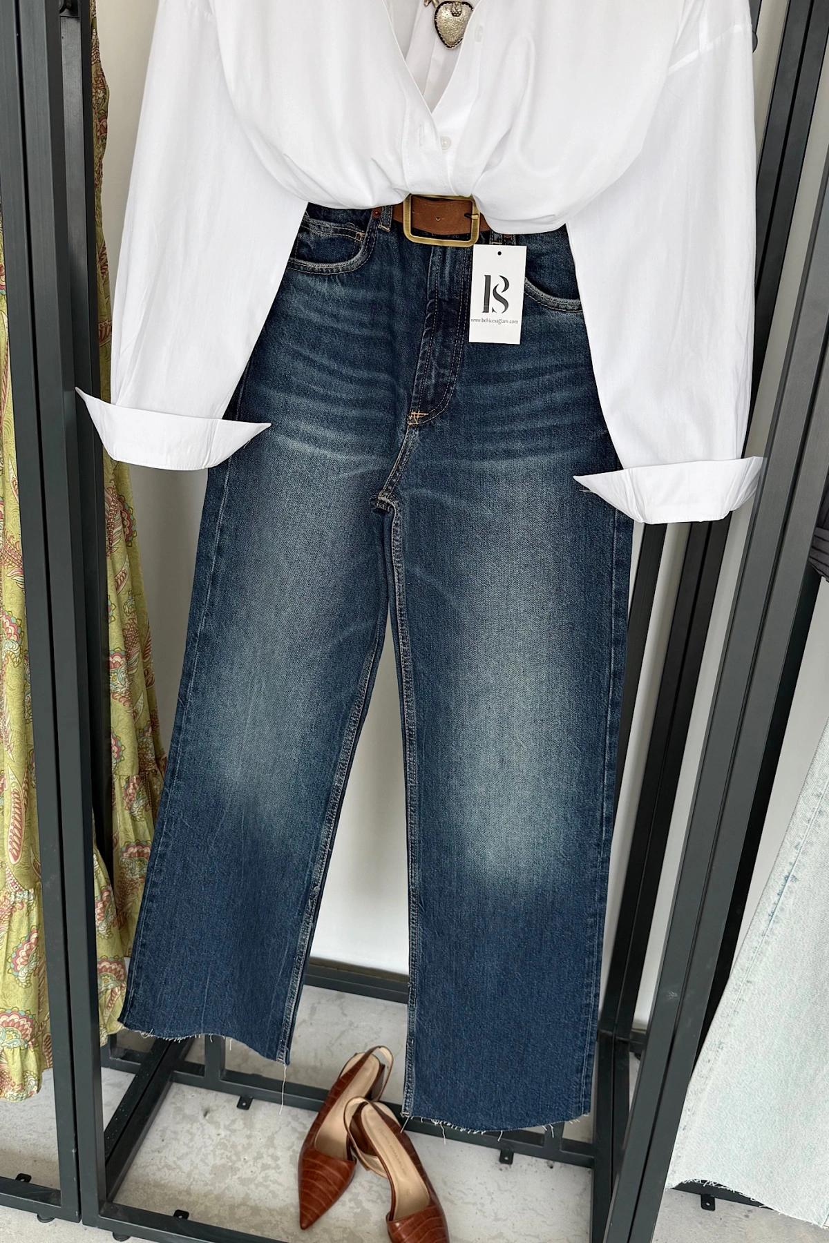 Full Length Wide Leg Jean Lacivert