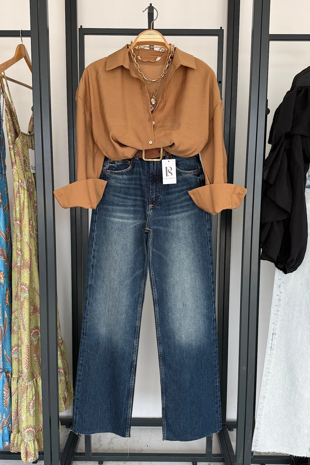Full Length Wide Leg Jean Lacivert