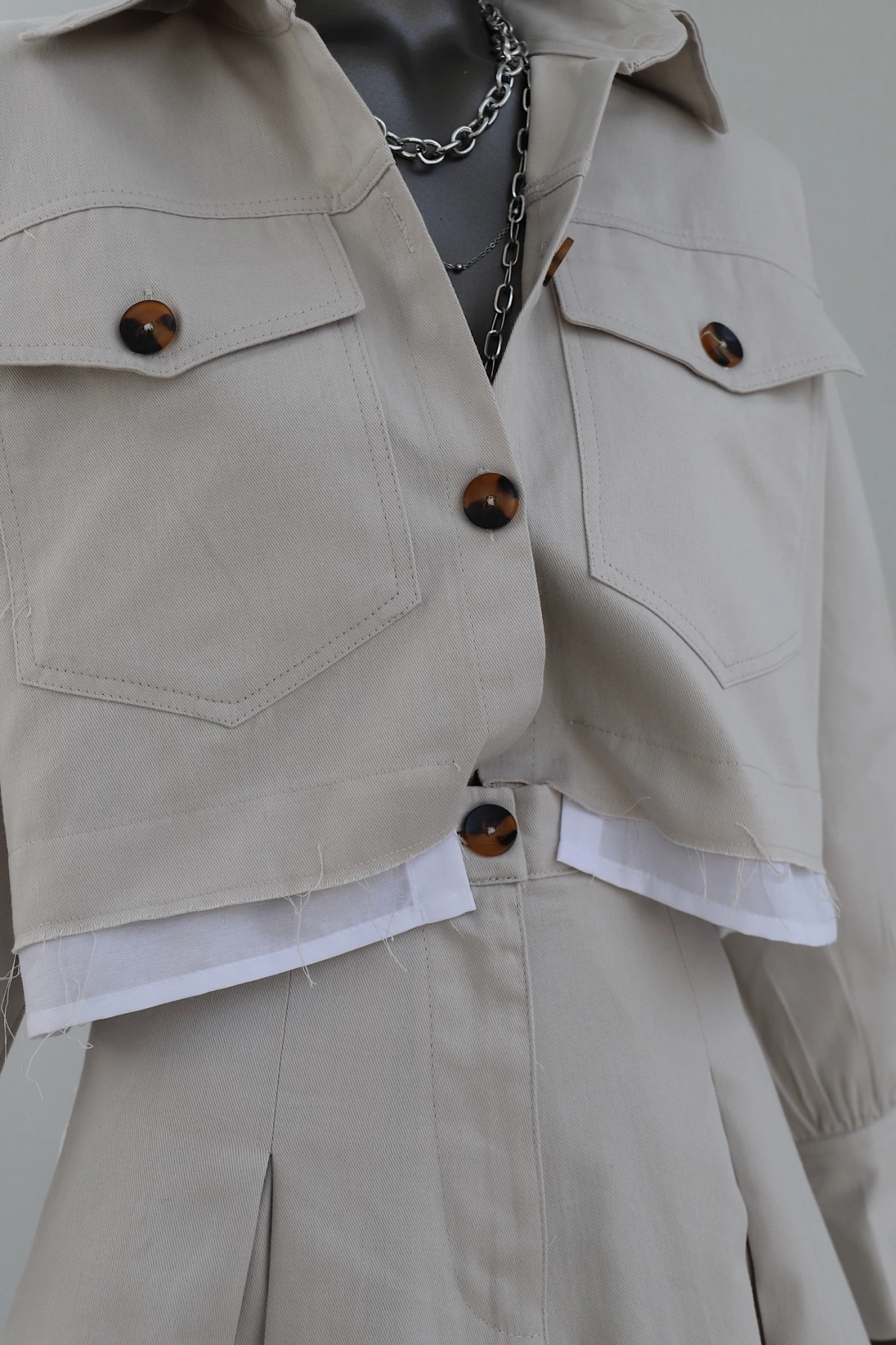 Shirt Detail Skirt Set