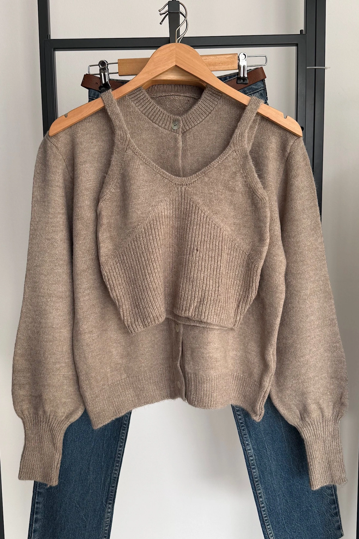 Hırka Atlet İkili Takım Açık Vizon